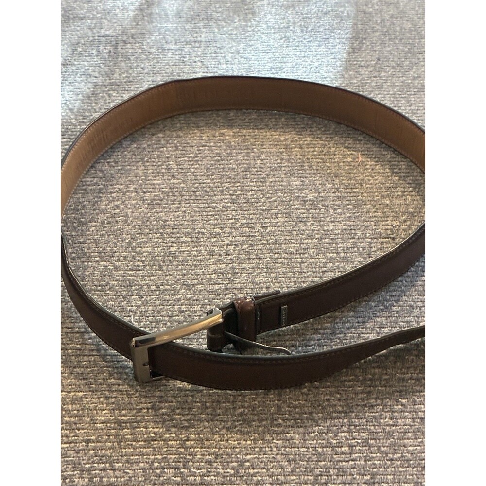 Dockers Men’s Dress Belt Brown 36/90 1 1/4in Adjustable Logo Silver Buckle‎